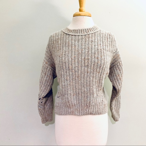 Point Sur Light Blue Chunky Cropped Sweater Sz S - Picture 8 of 12